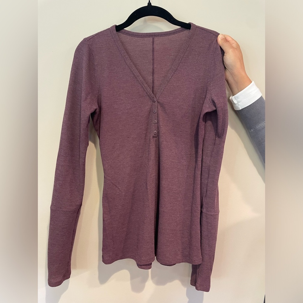 Red/purple knit Henley